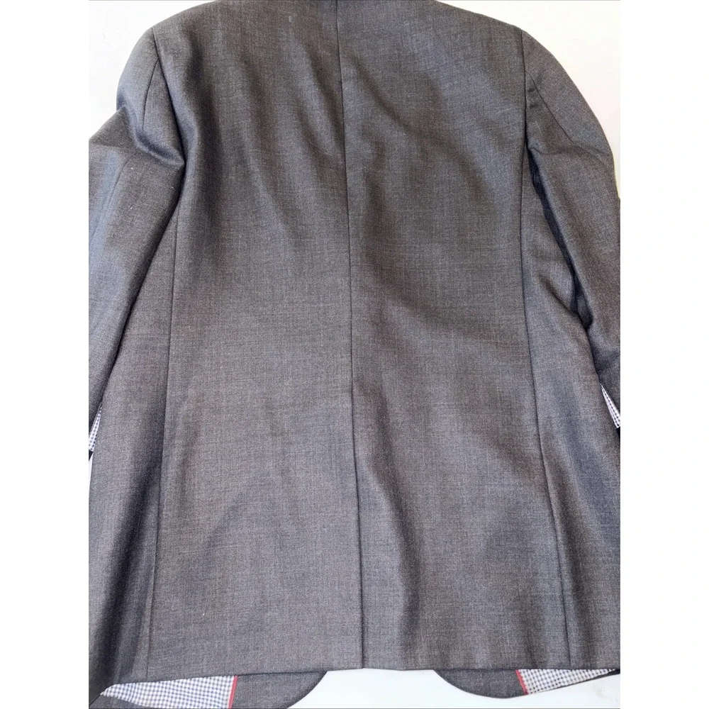 Stafford Sport Coat Gray Mens 38 R Blazer Check‎ Lined Pockets Classic Fit